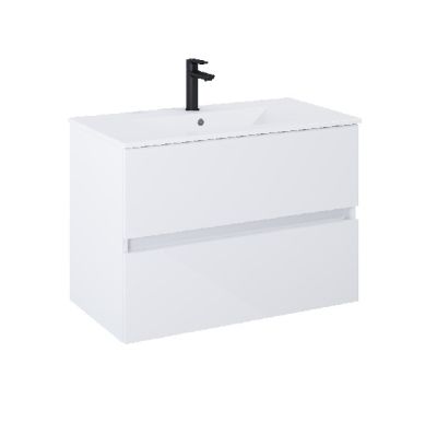 Cube-N ROCA Бял гланц 80см.базов модул с две чекмеджета и умивалник