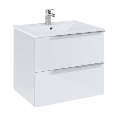 ROCA ELEGANT PLUS МДФ мебел с две чекмеджета и умивалник 613мм бял гланц дръжките се поръчват отделно A852018806