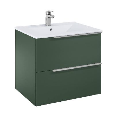 ROCA ELEGANT PLUS МДФ мебел с две чекмеджета и умивалник 613мм зелен цвят дръжките се поръчват отделно 