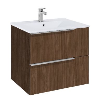  ROCA ELEGANT PLUS МДФ мебел с две чекмеджета и умивалник 613мм цвят Орех дръжките се поръчват отделно 