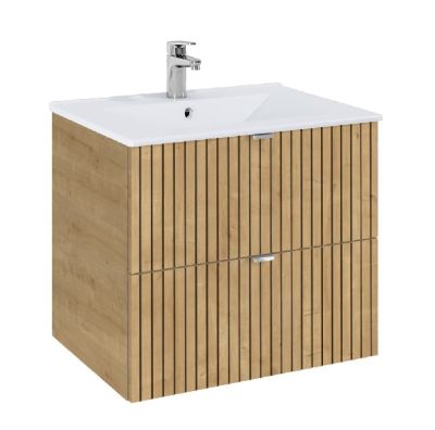 ROCA ELEGANT PLUS МДФ мебел с две чекмеджета и умивалник 613мм цвят Дъп структориран дръжките се поръчват отделно 