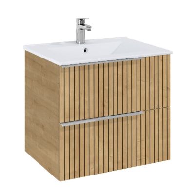 ROCA ELEGANT PLUS МДФ мебел с две чекмеджета и умивалник 613мм цвят Дъп структориран дръжките се поръчват отделно 