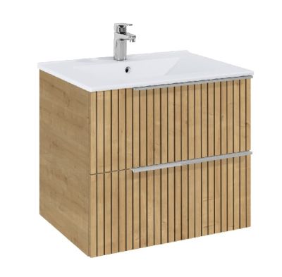 ROCA ELEGANT PLUS МДФ мебел с две чекмеджета и умивалник 613мм цвят Дъп структориран дръжките се поръчват отделно 