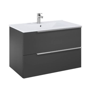  ROCA ELEGANT PLUS МДФ мебел с две чекмеджета и умивалник 813мм цвят Оникс дръжките се поръчват отделно 