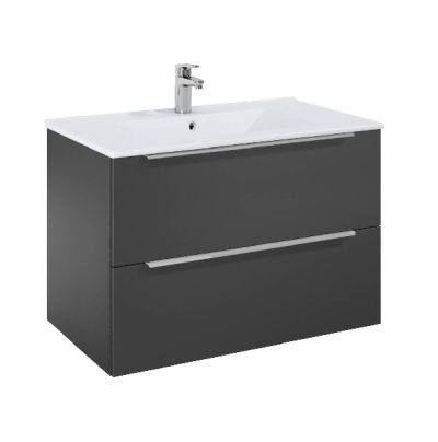  ROCA ELEGANT PLUS МДФ мебел с две чекмеджета и умивалник 813мм цвят Оникс дръжките се поръчват отделно 