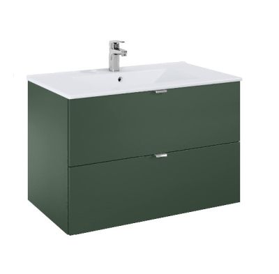  ROCA ELEGANT PLUS МДФ мебел с две чекмеджета и умивалник 813мм цвят Зелен дръжките се поръчват отделно 