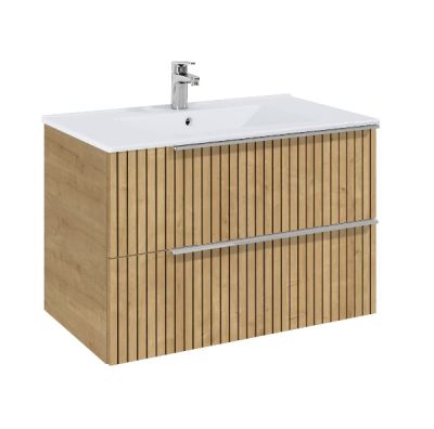  ROCA ELEGANT PLUS МДФ мебел с две чекмеджета и умивалник 813мм цвят Дъп структориран  дръжките се поръчват отделно 