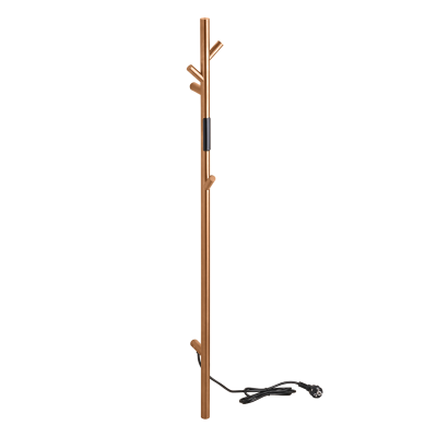 Лира за баня, електрическа, компактна със закачалки, розово злато мат