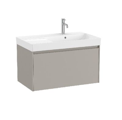 ROCA ONA 80 Мебел Unik с едно чекмеджета и асиметричен умивалник Sand Grey 