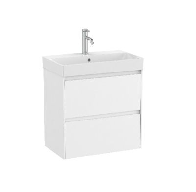 ROCA ONA 60 Мебел Unik с две чекмеджета и компактен умивалник Бял Мат 