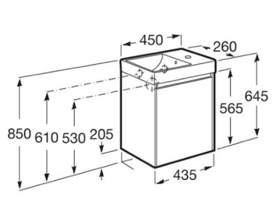 ROCA ONA COMPACT 45 Мебел Unik седна врата и умивалник Dark Elm 
