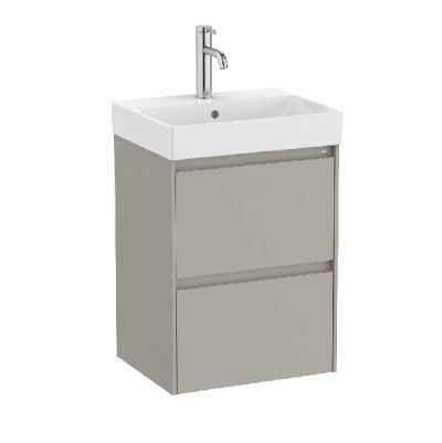 ROCA ONA COMPACT 45 Мебел Unik с две чекмеджета и централен умивалник Sand Grey 