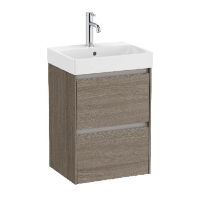ROCA ONA COMPACT 45 Мебел Unik с две чекмеджета и централен умивалник Dark Elm 