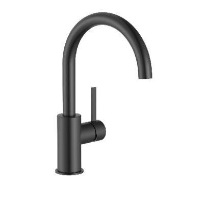 ROCA ONA Смесител за умивалник със странична ръкохватка и клик-клак клапа Черен Мат 