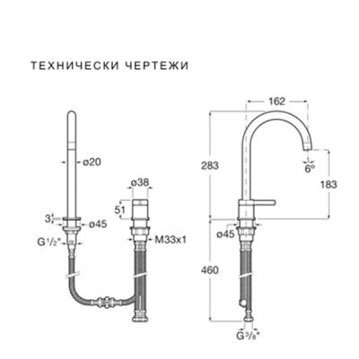 ROCA ONA Смесител за умивалник със странична ръкохватка и клик-клак клапа Stainless Steel Finish
