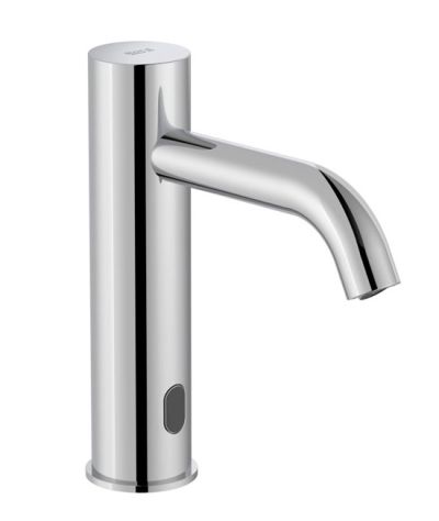 ROCA ONA Електронен смесител за умивалник със захранване с 4 алкални батерии 1,5 V хром Студена или предварително смесена вода