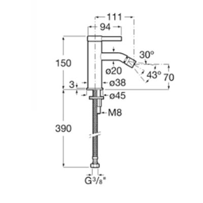 ROCA ONA Смесител за биде   Черен Мат 
