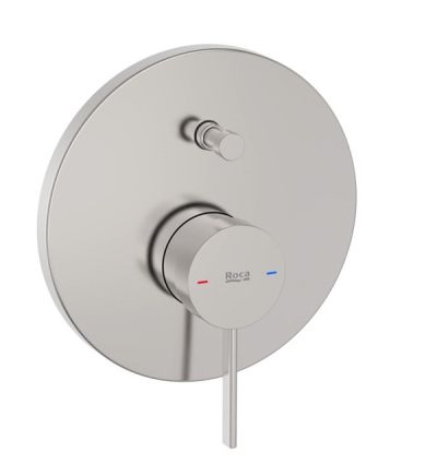 ROCA ONA Вграден смесител вана-душ с автоматичен преключвател Stainless Steel Finish 
