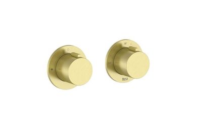 ROCA T-MULTI Вграден термостатичен смесител за душ с два изхода Brushed Brass