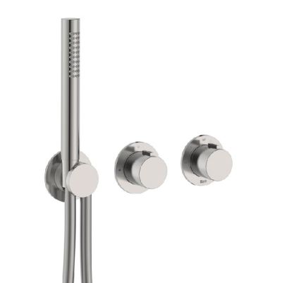 ROCA T-MULTI Вграден термостатичен смесител за душ с два изхода Stainless Steel Finish