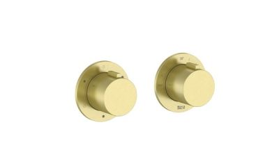 ROCA T-MULTI Вграден термостатичен смесител за душ с три изхода Brushed Brass