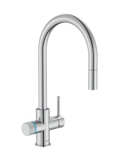 ROCA AQUAFY Смесител за кухня с фитрираща система два изхода и изваждащ се чучур Stainless Steel Finish