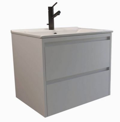 BERANJENA Мебел за баня с умивалник 550 mm 2 чекмеджета бял гланц