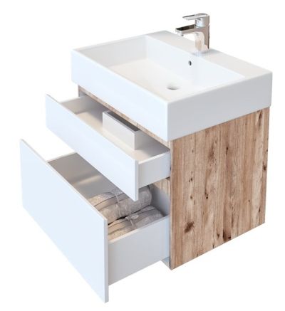 PVC Хюстън 2 шкаф за баня с две чекмеджета и умивалник 60 см