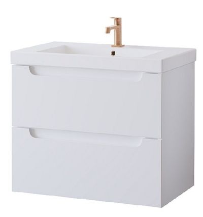 ATRIA мебел за баня 60 см с две чекмеджета бял гланц