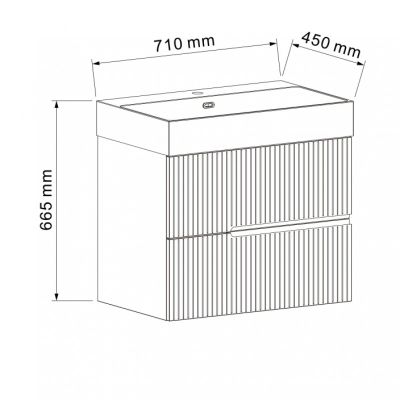 Eloria PVC мебел за баня с умивалник, цвят розов
