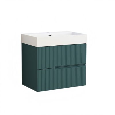 Eloria PVC мебел за баня с умивалник, цвят тъмно зелен