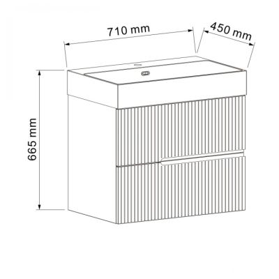 Eloria PVC мебел за баня с умивалник, цвят светло син