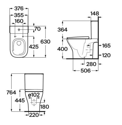 OPTICA VORTEX Моноблок с  капак със забавено падане и странично захранване