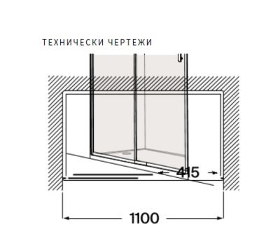 Roca Victoria Plus L2-E Параван за душ 110см Черен Мат