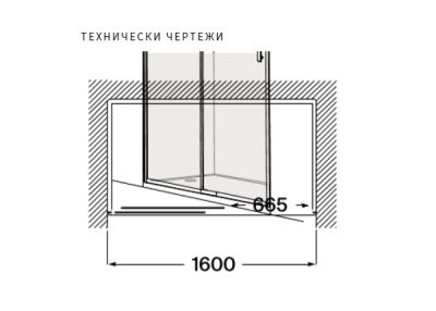 Roca Victoria Plus L2-E Параван за душ 160см Черен Мат