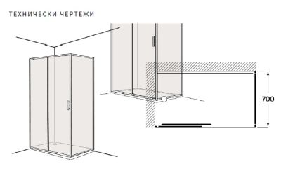 Roca Victoria Plus LF-C - Страничен панел 75см Черен Мат