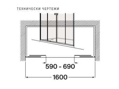 Roca Victoria Plus L4-E Параван за душ с 2 плъзгащи се врати + 2 фиксирани панела 160см Черен Мат