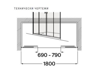 Roca Victoria Plus L4-E Параван за душ с 2 плъзгащи се врати + 2 фиксирани панела 180см Черен Мат