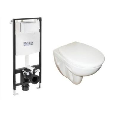 ADELE Комплект окачена тоалетна, капак със забавено падане и структура за вграждане ACTIVE