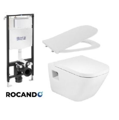 GAP SQUARE FIX Комплект стенна тоалетна чиния структура ACTIVE One и капак забавено падане Slim