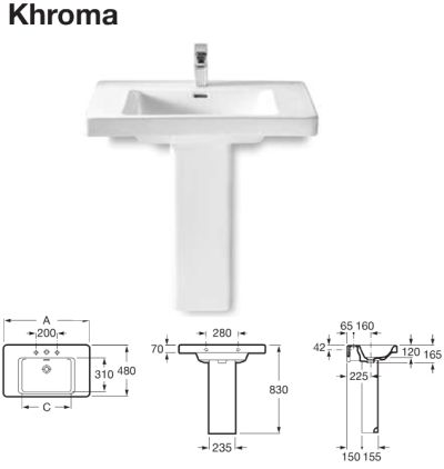 KHROMA 80 / 48 Умивалник